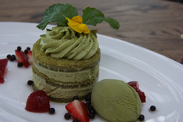 Roku matcha green tea dessert
